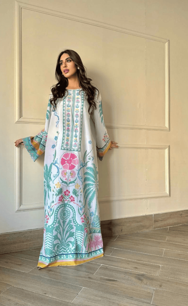 Petal Glow Kaftan Dress