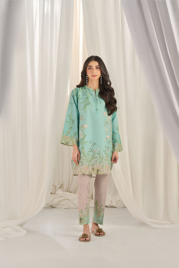 Mint Flora Kurta Set with Dupatta
