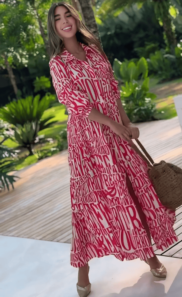 Scarlet Script Maxi Dress