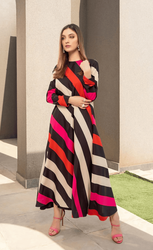 Striped Long-Sleeve Dress