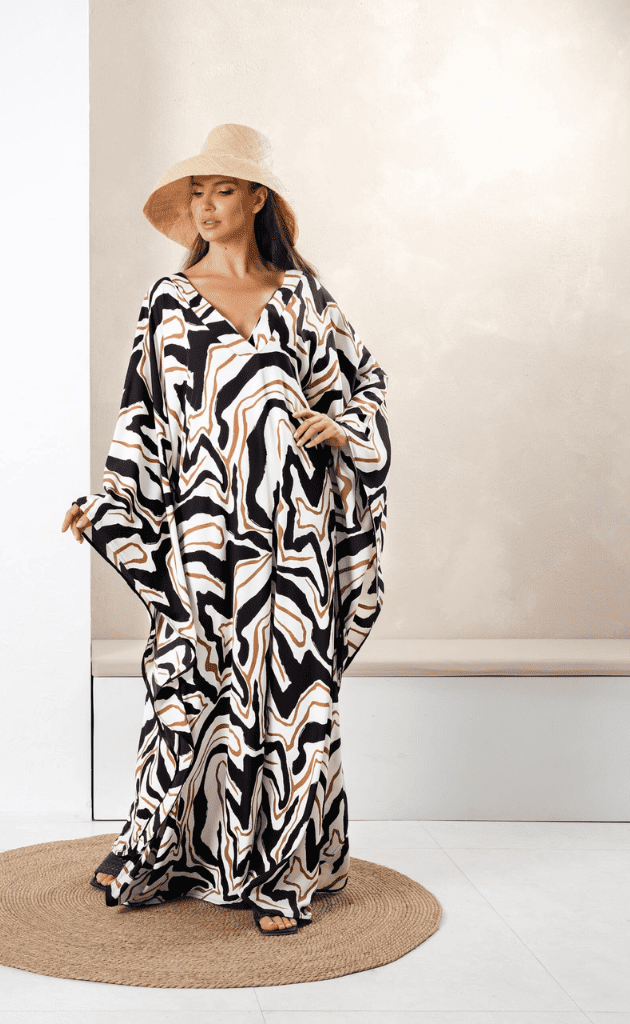 Marble Wave Long Kaftan