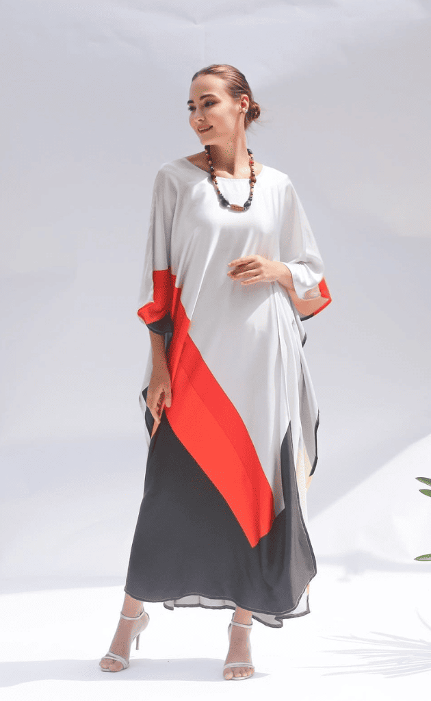 Tricolor Flow Long Kaftan