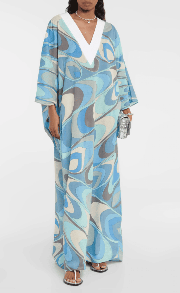 V-Neck Sky Blue Kaftan