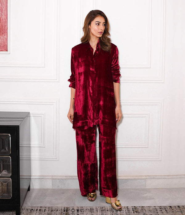 Red Velvet Luxe Co-ord Set