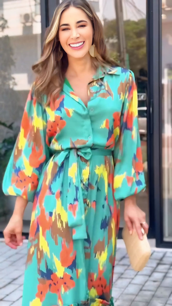 Emerald Muse Frill Dress