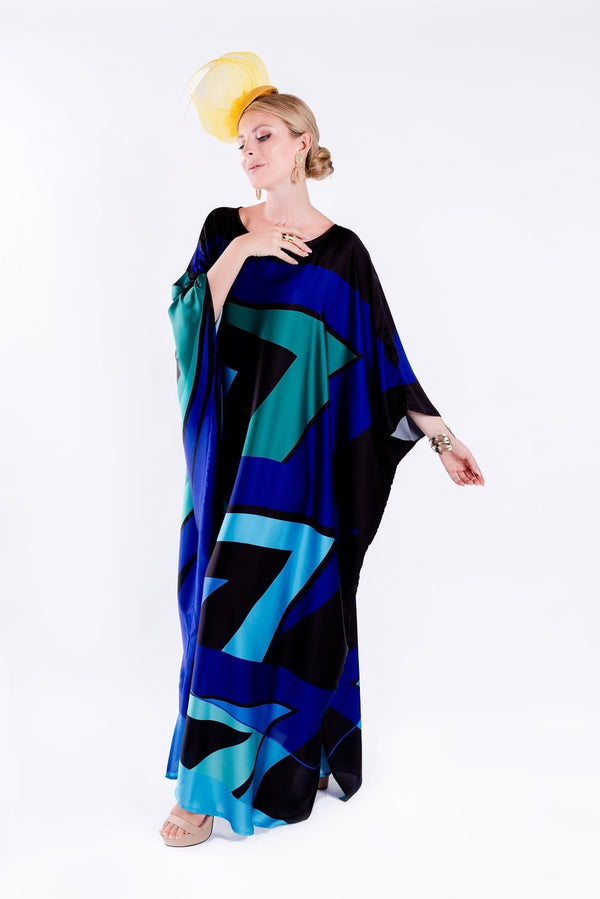 Indigo Kaftan Maxi dress