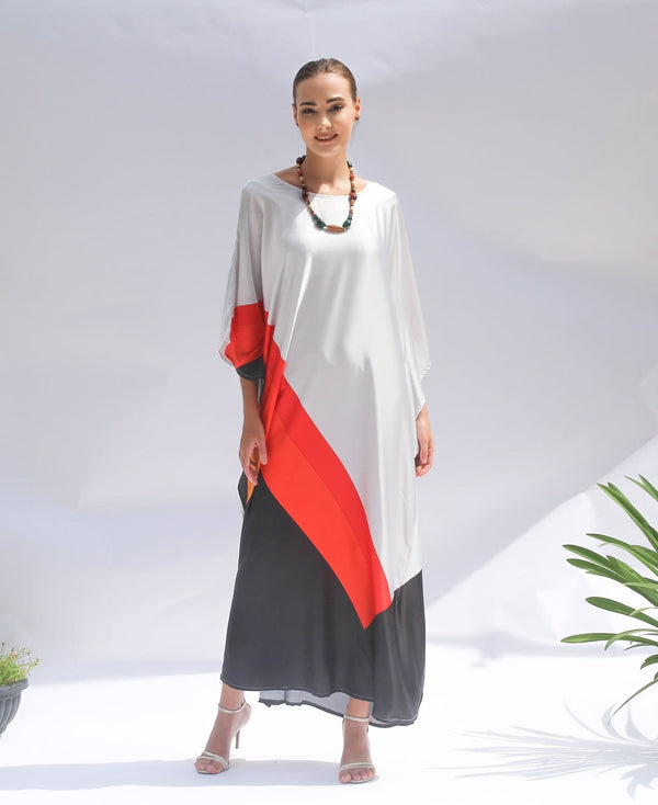 Tricolor Flow Long Kaftan