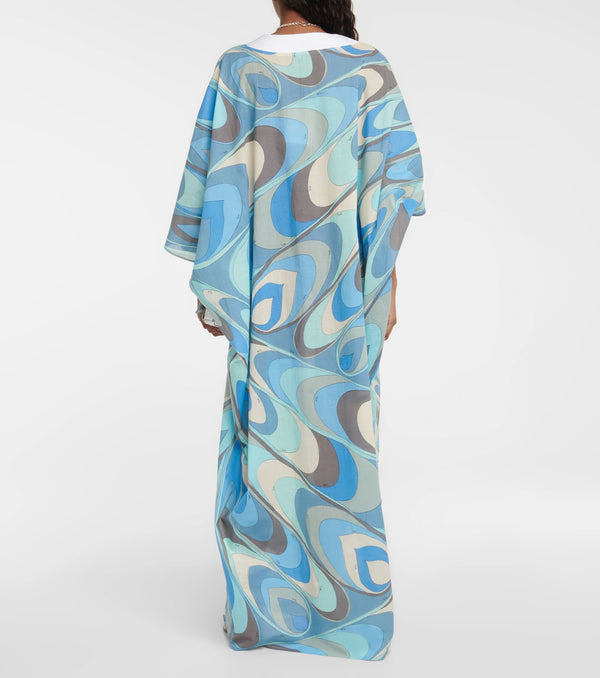 V-Neck Sky Blue Kaftan