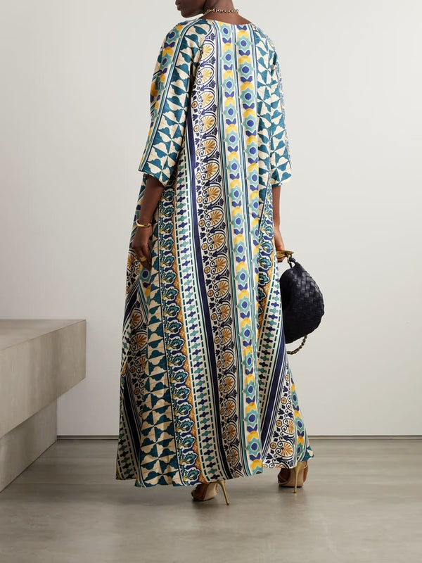 Abstract Pattern Long Kaftan