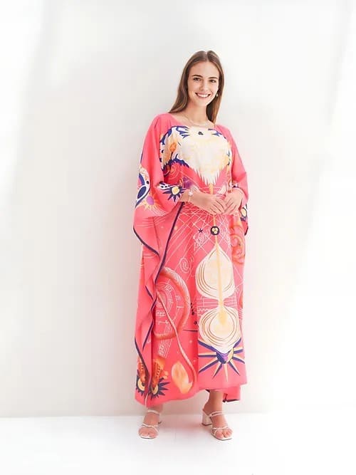 Flora Printed Long Kaftan