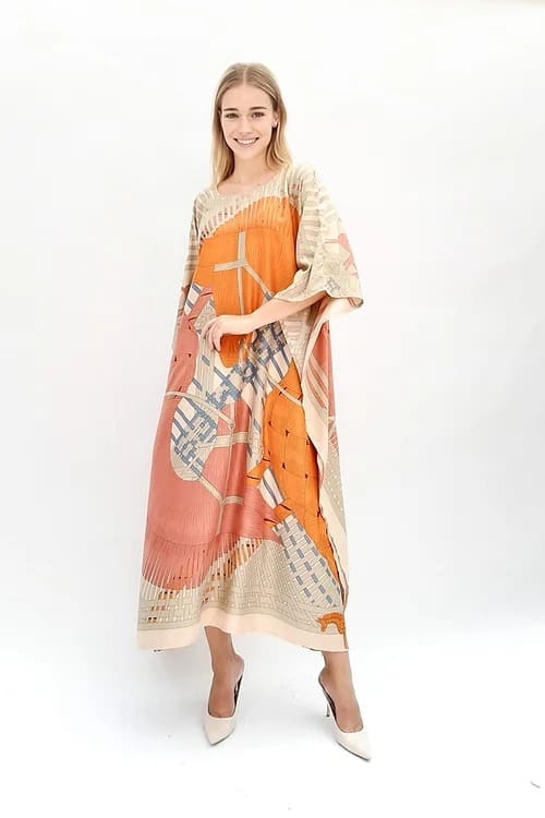 Saffron Breeze Printed Long Kaftan