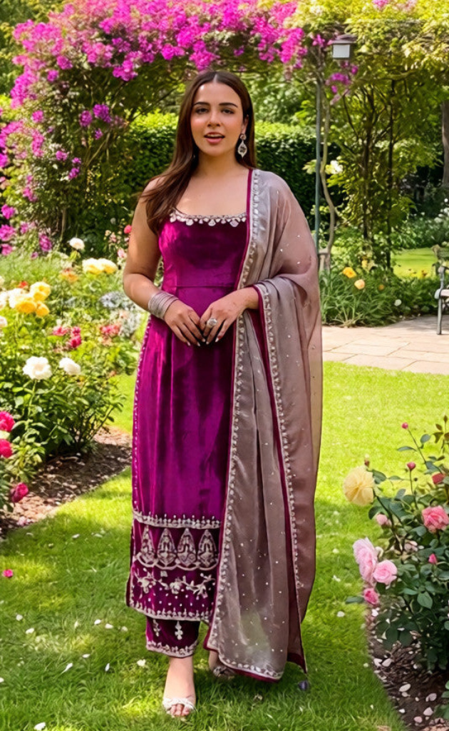 Aura Luxe Velvet Suit Set