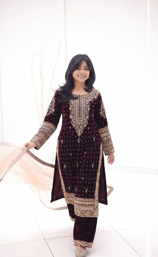 Zehra Velvet Kurta Set
