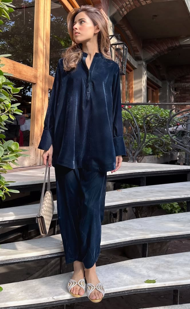 Celeste Ice Velvet Co-ord Set