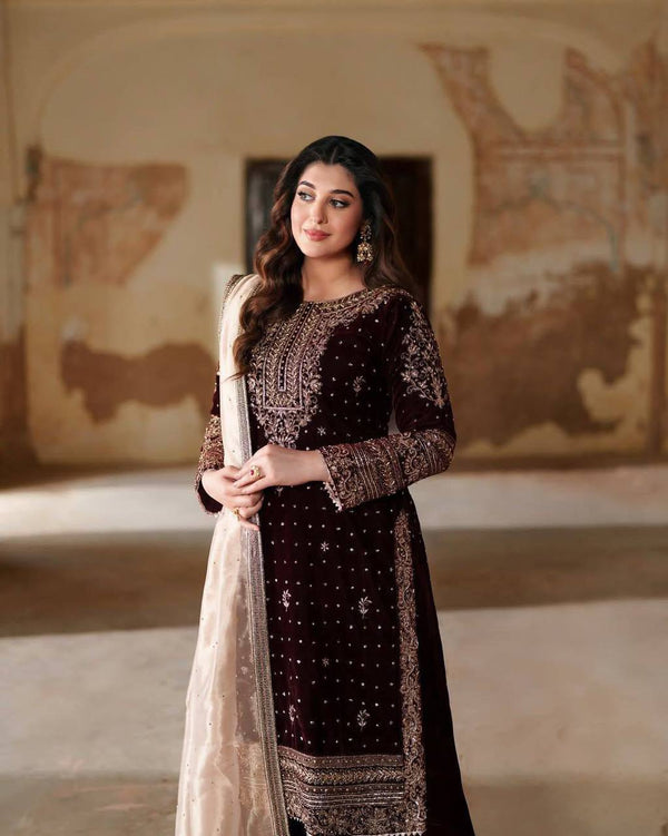 Elan Velvet Kurta Set